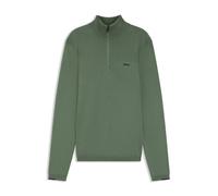 BOSS Pullover aus Baumwolle mit Troyerkragen und Logo-Print - Style K_Ever-X QZ, 50541965 Grün XXL