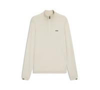 BOSS Pullover aus Baumwolle mit Troyerkragen und Logo-Print - Style K_Ever-X QZ, 50541965 Natur XXL