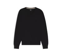 BOSS Pullover aus Baumwolle mit V-Ausschnitt - Style Upacello-L, 50556524 Schwarz L