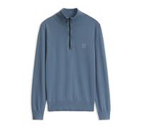 BOSS Pullover aus Baumwolle und Kaschmir mit Troyerkragen - Style Kanobix_S, 50527585 Blau M