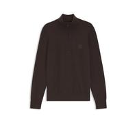 BOSS Pullover aus Baumwolle und Kaschmir mit Troyerkragen - Style Kanobix_S, 50527585 Dunkelbraun XXL