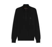 BOSS Pullover aus Baumwolle und Kaschmir mit Troyerkragen - Style Kanobix_S, 50527585 Schwarz XL