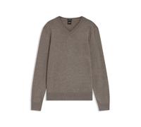 BOSS Pullover aus extrafeiner Merinowolle mit V-Ausschnitt - Style H-Melba, 50570616 Braun S