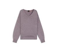 Strickpullover BOSS ORANGE "Fondyssa Premium Damenmode", Damen, Gr. M (38), light, pastel lila 534, Strick, Obermaterial: 44% Polyamid, 34% Alpaka, 22% Wolle, unifarben, casual, bequem normal, V-Aussc