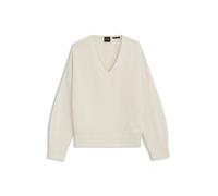 BOSS Pullover aus italienischem Garn mit V-Ausschnitt - Style C_Fondyssa, 50550464 Natur S