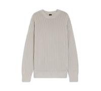 BOSS Pullover aus Leinen-Baumwolle mit Strickstruktur - Style Kawaii, 50558720 Hellgrau L