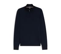 BOSS Pullover aus Merinowolle mit Reißverschluss am Kragen - Style H-Ebenji, 50565499 Dunkelblau XL