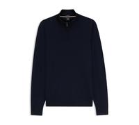 BOSS Pullover aus Merinowolle mit Reißverschluss am Kragen - Style H-Ebenji, 50565499 Dunkelblau XL