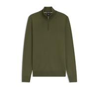 BOSS Pullover aus Merinowolle mit Reißverschluss am Kragen - Style H-Ebenji, 50565499 Olive XL