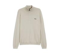 BOSS Pullover aus Schurwoll-Mix mit Troyerkragen und Logo - Style KN_Momentum-X QZ, 50547898 Hellbeige M