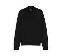 BOSS Regular-Fit Pullover aus Schurwolle mit Reißverschluss am Kragen - Style Ebenji, 50528300 Schwarz M