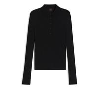 BOSS Pullover aus transparentem Woll-Mix mit Polokragen - Style C_Fuganel, 50554607 Schwarz XS