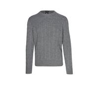 BOSS Pullover aus Wolle mit Kaschmir und Zopfmuster - Style H-Hetico, 50549975 Grau M