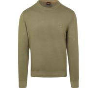 BOSS Orange Regular Fit Strickpullover aus Baumwoll-Kaschmir-Mix in Khaki, Größe M