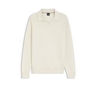 BOSS Pullover mit Johnny-Kragen aus Baumwollstrick - Style H-Lomarino, 50565511 Natur XL