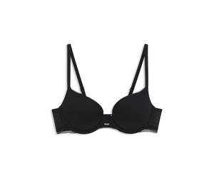 BOSS Push-up-BH aus Mikrofaser mit Spitzen-Details - Style PUSH UP_B.PURE, 50545346 Schwarz 85D