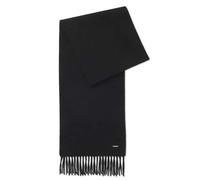 BOSS Schal aus Kaschmir mit metallener Logo-Plakette - Style Pyetro_30*190, 50549829 Schwarz ONESI
