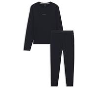 BOSS Pyjama aus Baumwolle mit Logo-Bund-Detail - Style Xmas Long Set, 50571089 Dunkelblau L