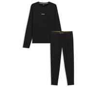 BOSS Pyjama aus Baumwolle mit Logo-Bund-Detail - Style Xmas Long Set, 50571089 Schwarz XL