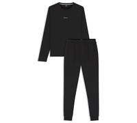BOSS Pyjama aus Baumwolle mit Monogramm-Bund - Style Xmas Long Set, 50550547 Schwarz L