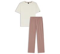 BOSS Pyjama aus Stretch-Baumwolle mit Logo-Details - Style CI_Short Set, 50545568 Natur XXL