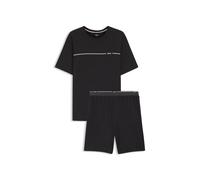 BOSS Pyjama aus Stretch-Jersey mit Bambusfasern in einer Geschenkbox - Style Bamboo Short Set, 50540627 Dunkelgrau S