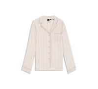 BOSS Pyjama-Hemd mit Streifen-Dessin und Logo-Besatz - Style Twill_Shirt, 50557119 Hellbeige M