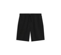 BOSS Pyjama-Hose aus Baumwoll-Mix mit grafischem Print - Style WaffleAOP Shorts, 50571393 Schwarz M
