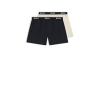 BOSS Pyjama-Hose aus softer Baumwolle mit Logo-Bund - Style 2P Boxer Shorts EW, 50545913 Schwarz / Beige S