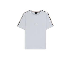 BOSS Pyjama-Oberteil aus elastischer Baumwolle mit Tape-Details - Style Unique T-Shirt, 50545930 Flieder M