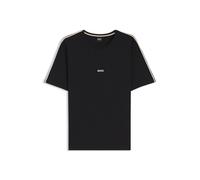BOSS Pyjama-Oberteil aus elastischer Baumwolle mit Tape-Details - Style Unique T-Shirt, 50545930 Schwarz S
