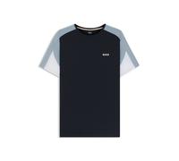 BOSS Pyjama-Shirt aus Baumwoll-Mix mit kontrastfarbenen Einsätzen - Style Balance T-Shirt RN, 50545931 Dunkelblau S