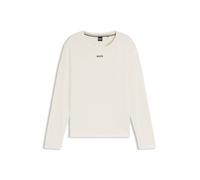 BOSS Pyjama-Shirt aus Stretch-Baumwolle mit Logo-Print - Style CI_LS-Shirt, 50510326 Natur L