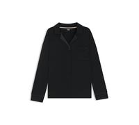 BOSS Pyjama-Shirt aus Stretch-Gewebe mit Satin-Einsätzen - Style BOSS Sheen_Shirt, 50545588 Schwarz M