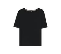 BOSS Pyjama-Shirt aus Stretch-Gewebe mit Satin-Einsätzen - Style BOSS Sheen_Top SL, 50545569 Schwarz M