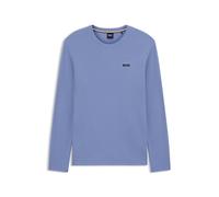 BOSS Pyjama-Shirt aus Baumwoll-Mix mit Waffelstruktur - Style Waffle LS-Shirt, 50535870 Blau S