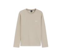 BOSS Pyjama-T-Shirt aus Ottoman-Jersey mit Logo-Stickerei - Style Waffle LS-Shirt, 50535870 Hellbeige XL