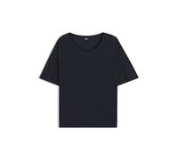 BOSS Pyjama-Top aus Ripp-Jersey mit Double-B-Monogramm - Style SHINY RIB_Top, 50566090 Dunkelblau S