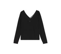 BOSS Pyjama-Top mit langen Ärmeln und Spitzenausschnitt - Style Blossom_LS-Top, 50571011 Schwarz XL