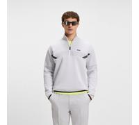 BOSS Relaxed-Fit Troyer aus gestepptem Jacquard - Style QZ Sweat TL, 50543144 Hellgrau S