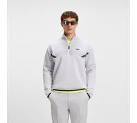 BOSS Herren QZ Sweat TL Relaxed-Fit Troyer aus gestepptem Jacquard Weiß XL