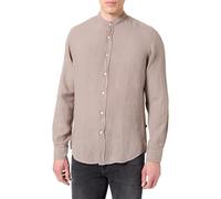 BOSS Herren Leinenhemd RACE Regular Fit, braun, Gr. XXL