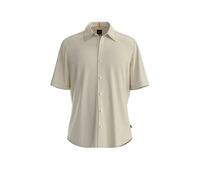 BOSS Orange Kurzarmhemd Herren Regular Fit Kurzarm Leinen beige, XXL