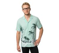 BOSS Herren Rayer M Regular-Fit Hemd mit Maxi-Print Türkis XXL