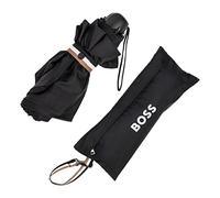 Hugo Boss Iconic Mini Pocket Regenschirm Taschenschirm aus Polyester in der Farbe Schwarz, Maße offen: Länge ca. 56 cm, Durchmesser ca. 90 cm, HUG321A