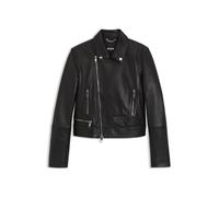 BOSS Regular-Fit Bikerjacke aus Leder - Style Sayuri, 50548471 Schwarz 38