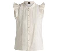 BOSS Regular-Fit Bluse aus Baumwoll-Musselin mit Falten auf der Vorderseite - Style C_Bantiana, 50540421 Natur 42