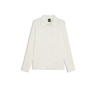 BOSS Regular-Fit Bluse aus elastischem Seiden-Satin - Style Bonya, 50557203 Weiß 38