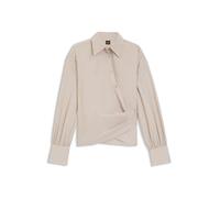 BOSS Regular-Fit Bluse aus gestreiftem Baumwoll-Canvas - Style C_Brapen, 50553533 Hellbeige 44