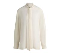 BOSS Regular-Fit Bluse aus Seide mit Schluppe am Ausschnitt - Style Bryon_Thursday, 50521537 Weiß 38